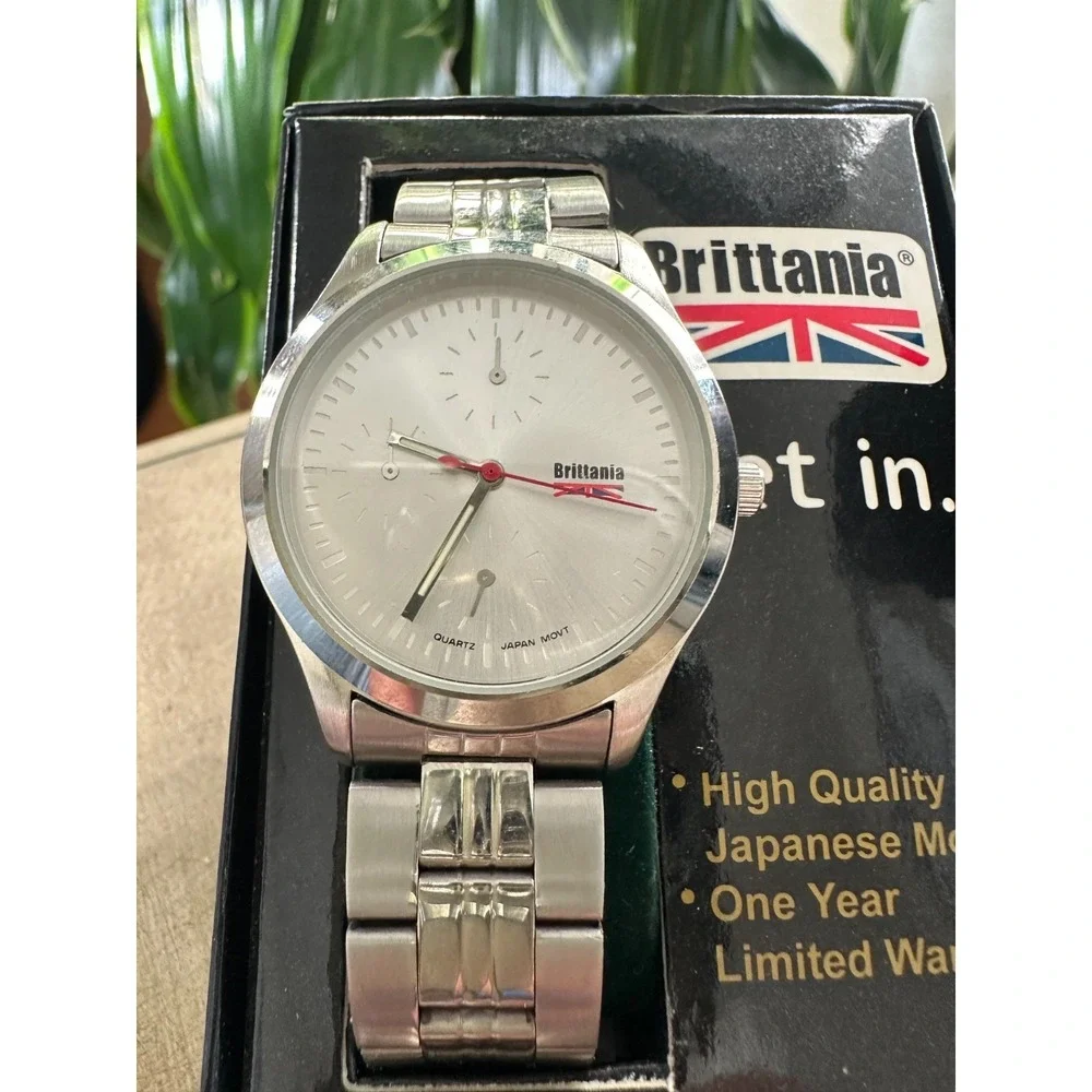 Vintage Brittania Stainless Steel Watch Unisex NEW